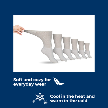 Men's Cotton Diabetic Crew Socks (6 Pair)