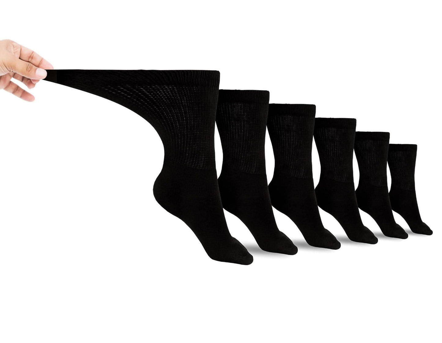 Men's Cotton Diabetic Crew Socks (6 Pair)